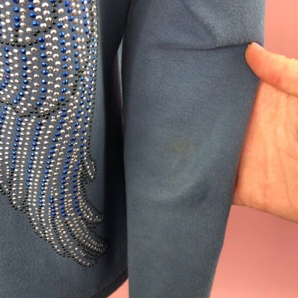 BCBGMaxAzria Blue Angel Wing Cotton Zip Hooded Jacket - Picture 13 of 15